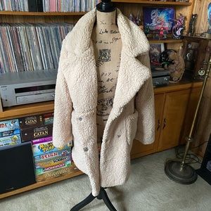 Faux Sherpa Teddy Bear Pea Coat